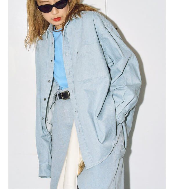  「QUIITO RECICLE DENIM SHIRT Q26S-P130：デニムシャツ」|シャツ・ブラウス|ブルー A