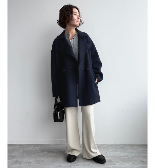 souple wool ダブルフェイスミドルコート（SLOBE IENA）｜ルミネの