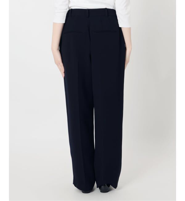 IENA「&NAVY ジョーゼットサイドゴムタックパンツ」|スラックス|