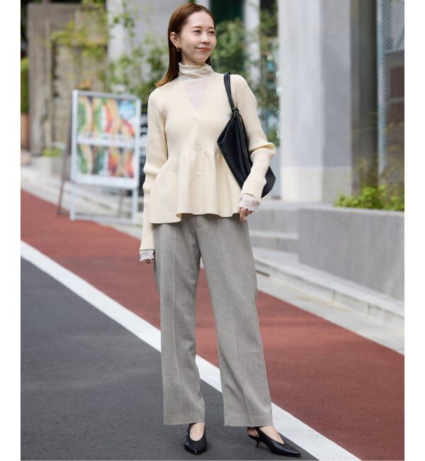 SLOBE IENA「《WEB限定/追加予約》Vネックペプラムカーディガン」|カーディガン|