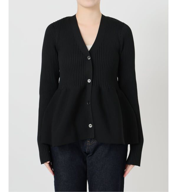 SLOBE IENA「《WEB限定/追加予約》Vネックペプラムカーディガン」|カーディガン|