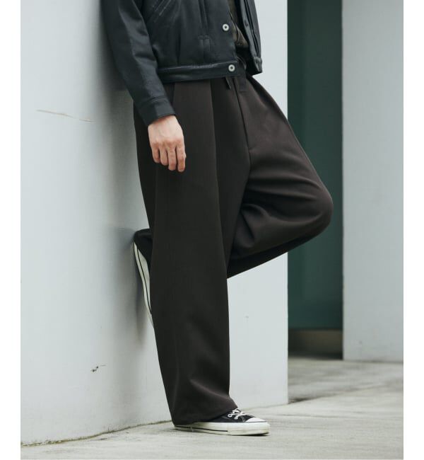 JOURNAL STANDARD「ダブル クロス オーバー パンツ」|スラックス|ブラウン