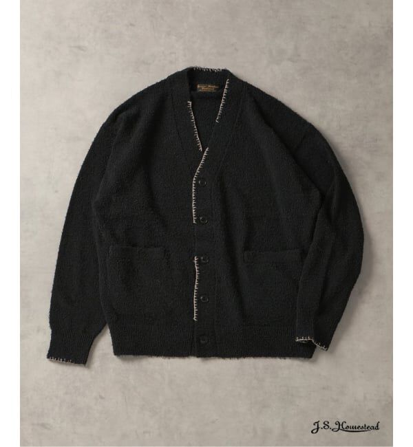 J.S.Homestead「J.S.Homestead / ハンド ステッチ ビアード カーディガン」|カーディガン|ブラック