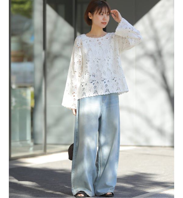 JOURNAL STANDARD relume「《予約》［26SS新作］エンブロイダリークロシェレースプルオーバー」|ニット・セーター|