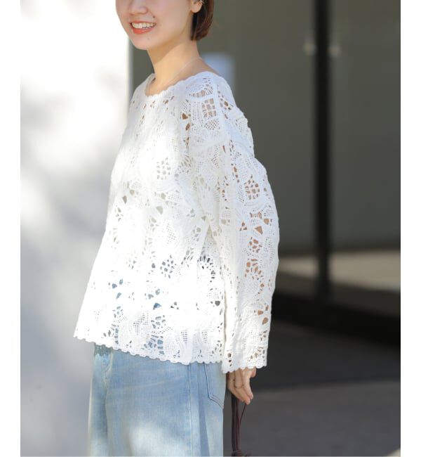 JOURNAL STANDARD relume「《予約》［26SS新作］エンブロイダリークロシェレースプルオーバー」|ニット・セーター|