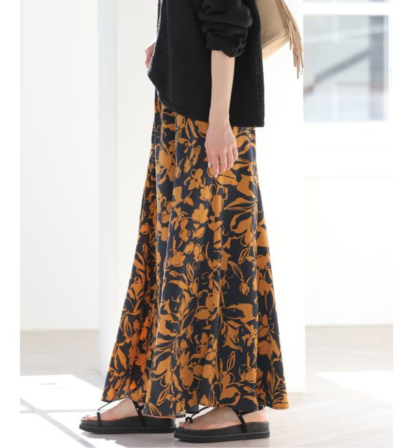 JOURNAL STANDARD relume「《予約》［26SS新作］バイカラーリーフプリントスカート」|スカート|