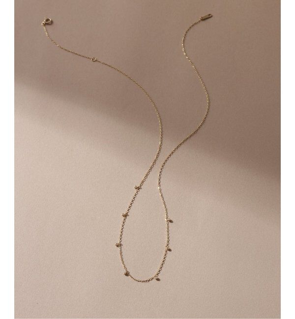 Lilas by Spick&Span「《WEB限定》7ダイヤステーション40cmネックレス K10」|ネックレス|ゴールド