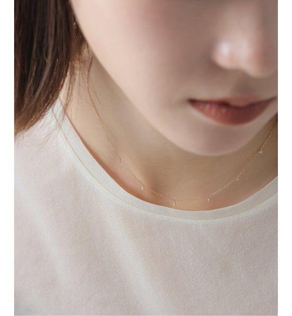Lilas by Spick&Span「《WEB限定》7ダイヤステーション40cmネックレス K10」|ネックレス|