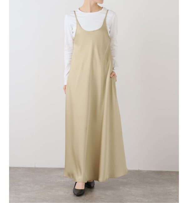  「GREEN BUTTER/グリーンバター シルキーUネックドレス」|ワンピース|