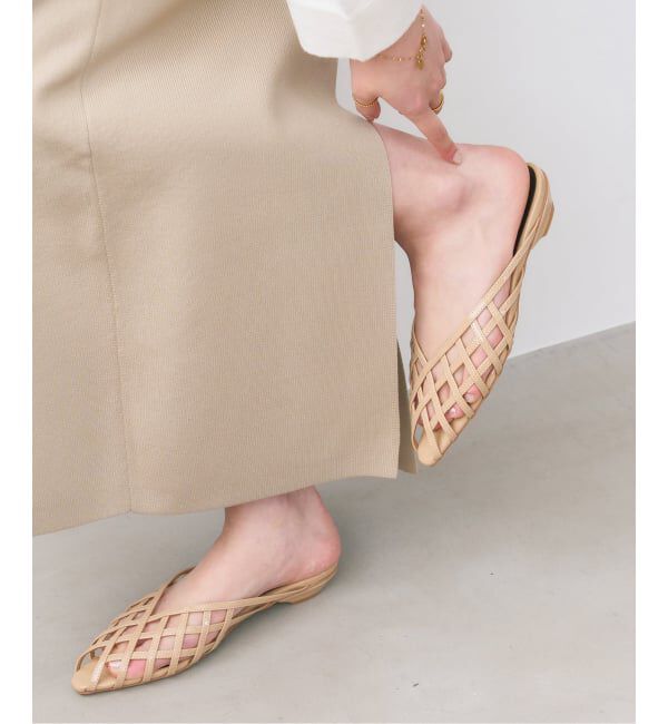  「《予約》フレンチスクエアカットワークミュール」|その他|ベージュ