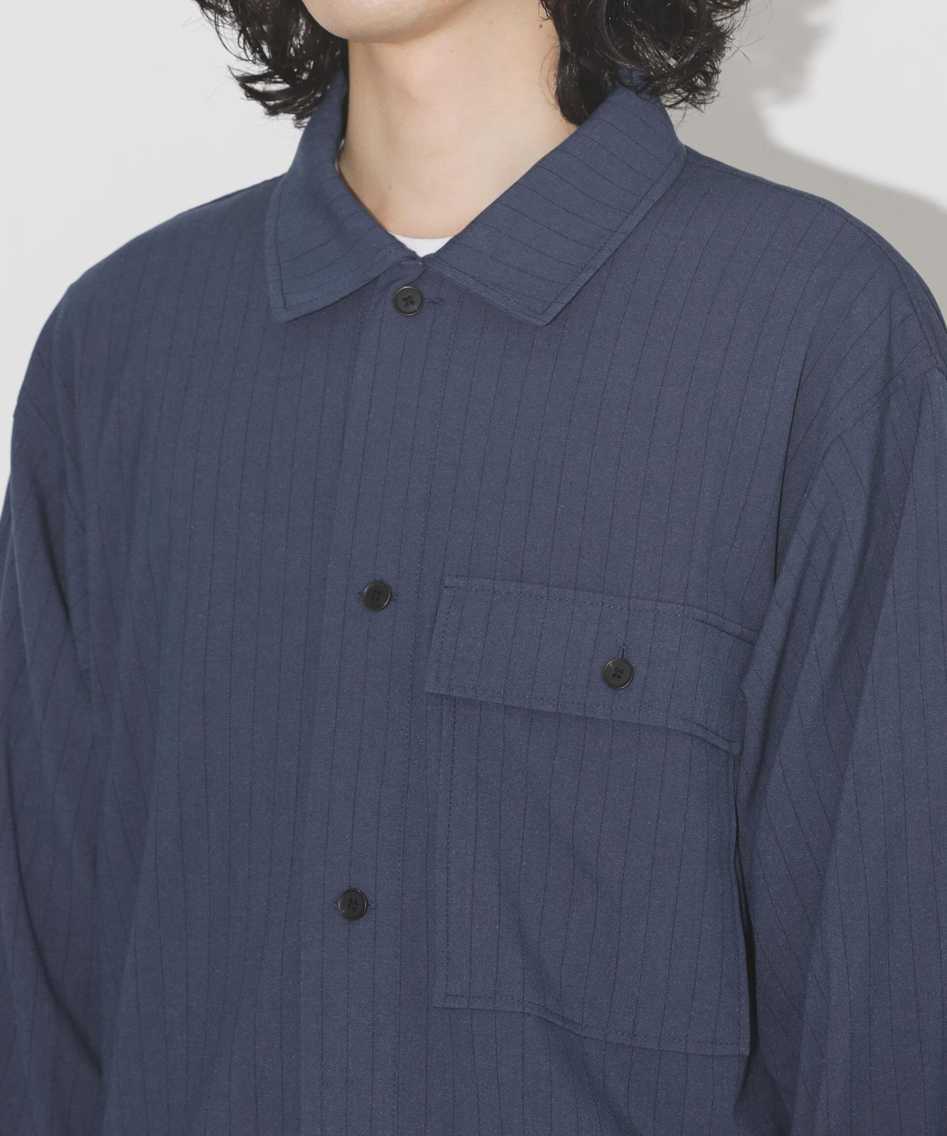 nano･universe「シルキーストライプジャージーブルゾン」|ブルゾン・スタジャン|