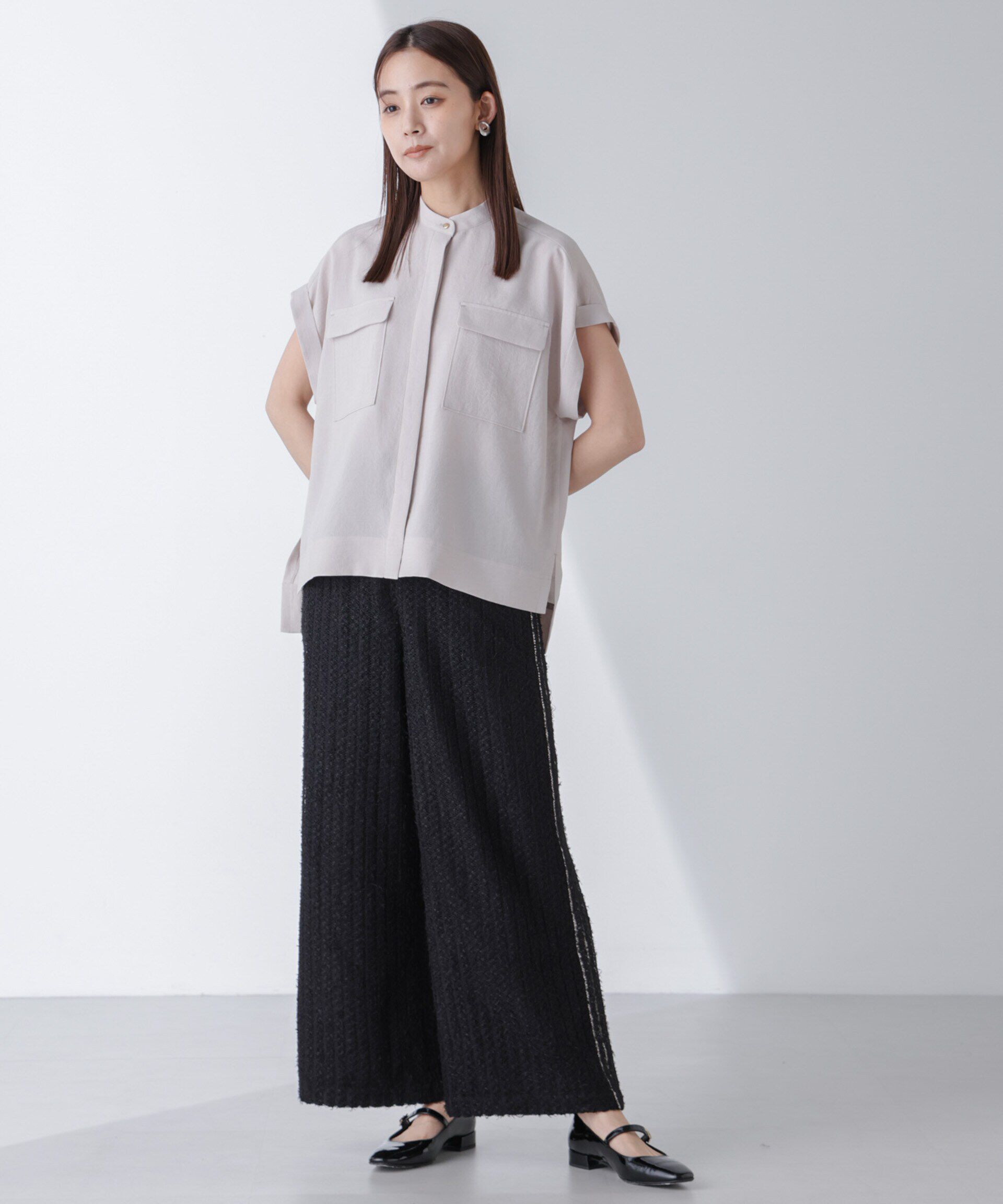 nano･universe「サイドラインレースパンツ」|チノ|