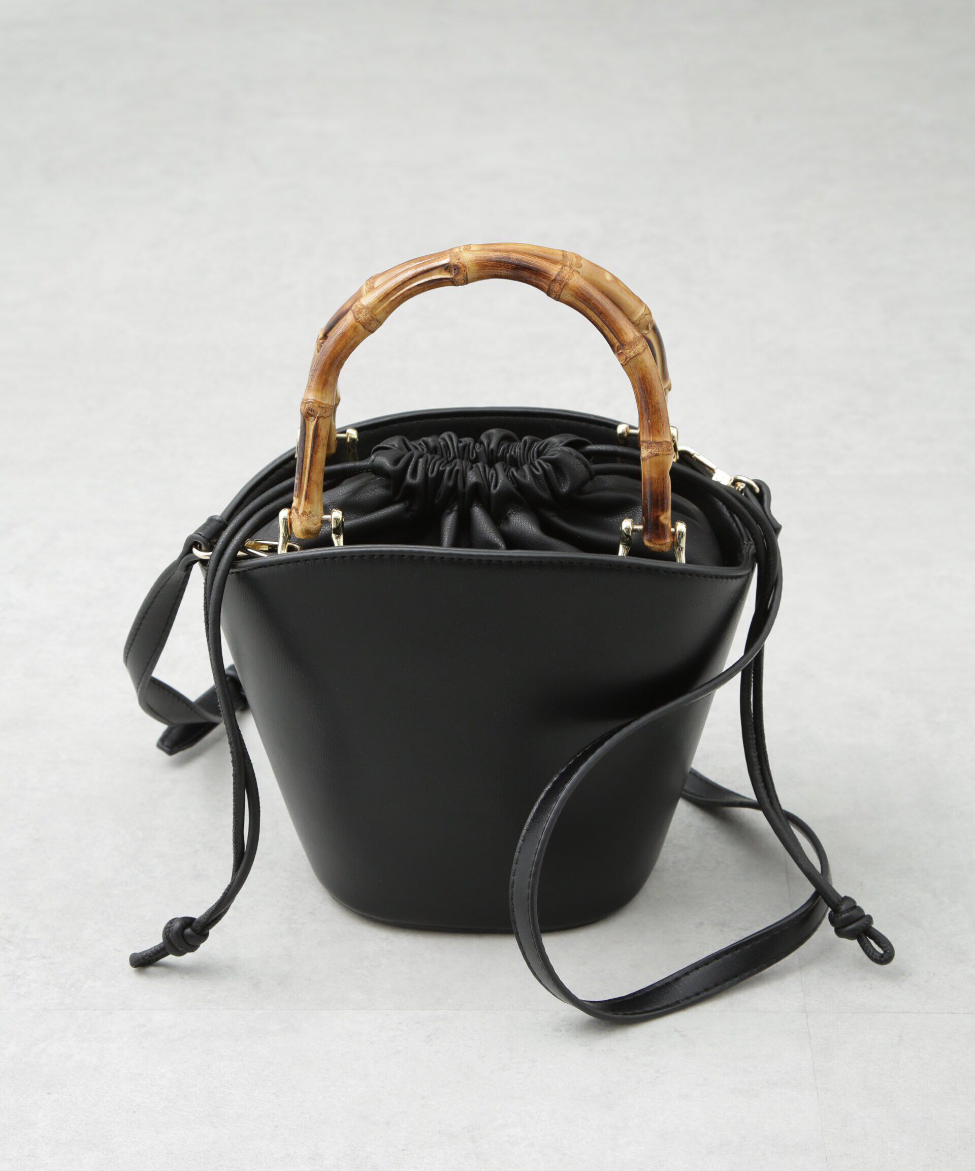 nano･universe「バンブーハンドルミニバケツバッグ」|ショルダー・メッセンジャー|