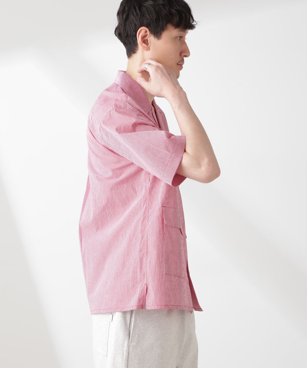 nano･universe「「NJ/CLUB」 マイクロギンガムチェックシャツ 半袖」|シャツ・ブラウス|