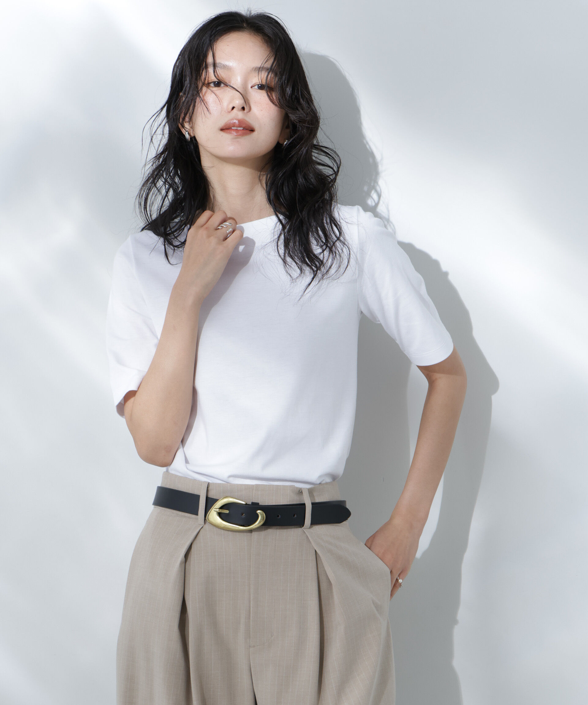 nano･universe「Anti Soaked(R) 汗染み防止ボートネックTシャツ」|Tシャツ・カットソー|