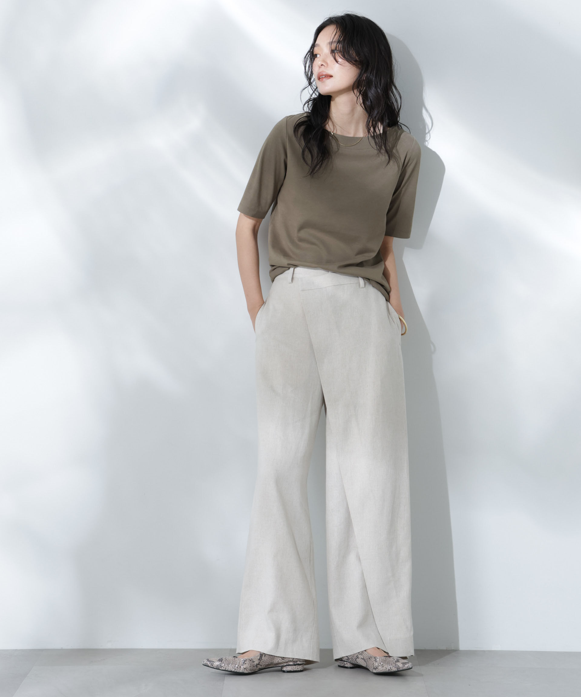 nano･universe「Anti Soaked(R) 汗染み防止ボートネックTシャツ」|Tシャツ・カットソー|