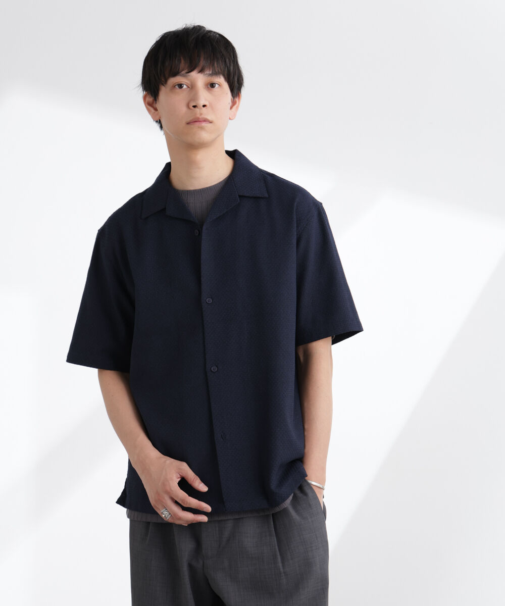 nano･universe「コットンリネン交織開襟シャツ 半袖」|シャツ・ブラウス|