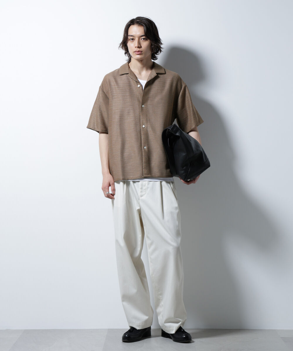 nano･universe「スラブラメ オープンカラーシャツ」|シャツ・ブラウス|