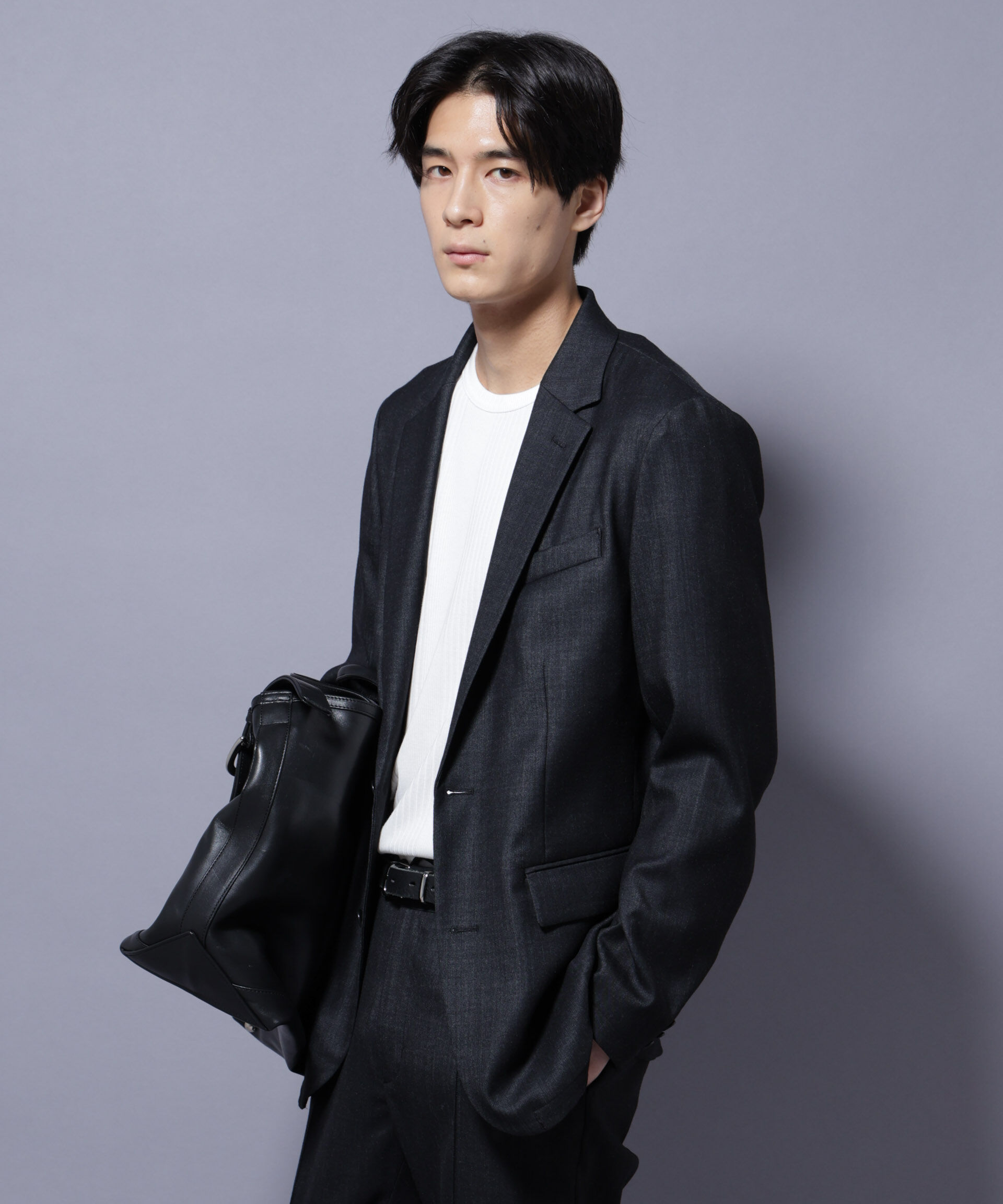 nano･universe「「N JACKET PREMIUM」ウールデニムジャケット/STRETCH(セットアップ可)」|スーツ|ブラック