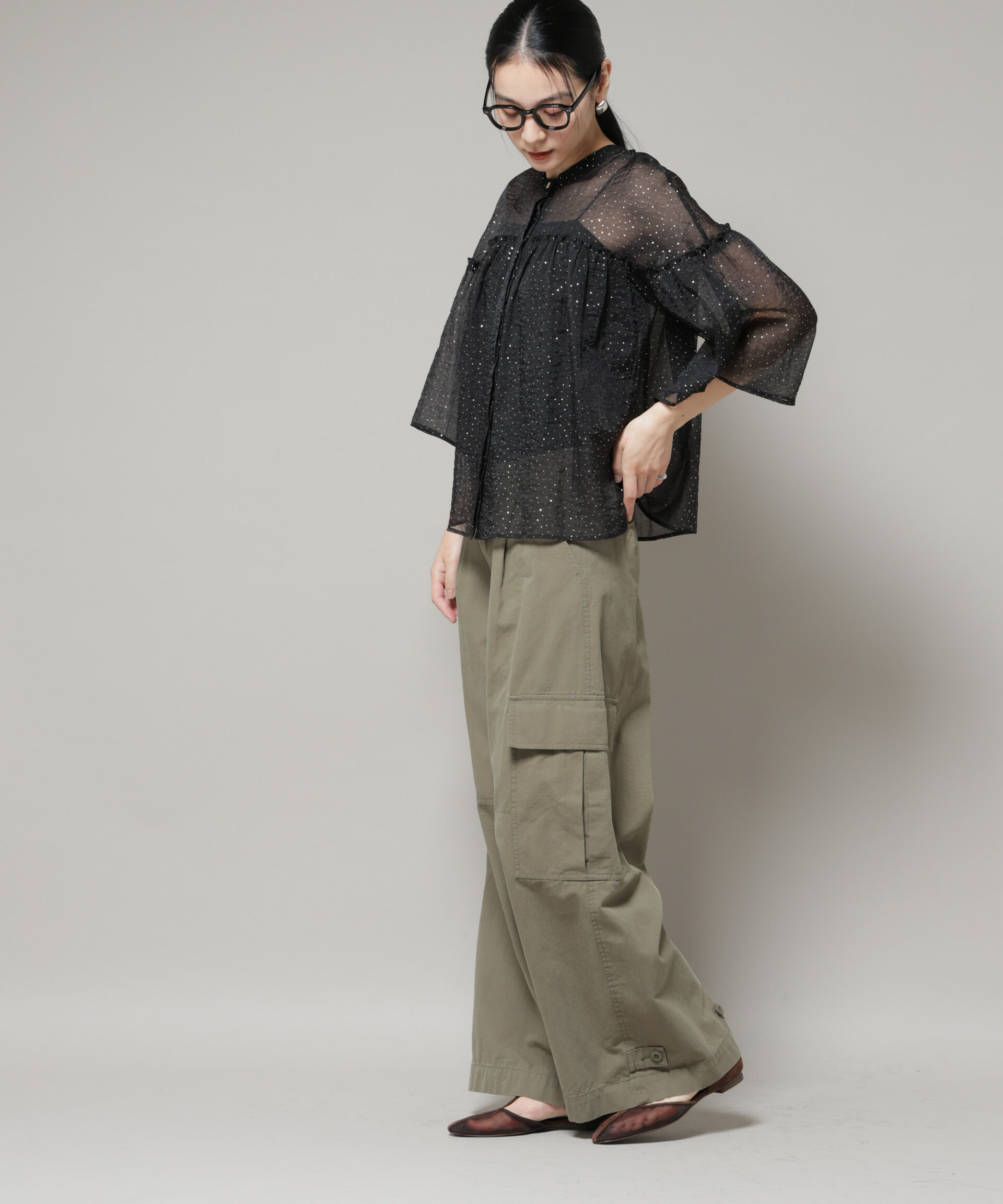 nano･universe「サイドポケットワイドチノパンツ」|チノ|