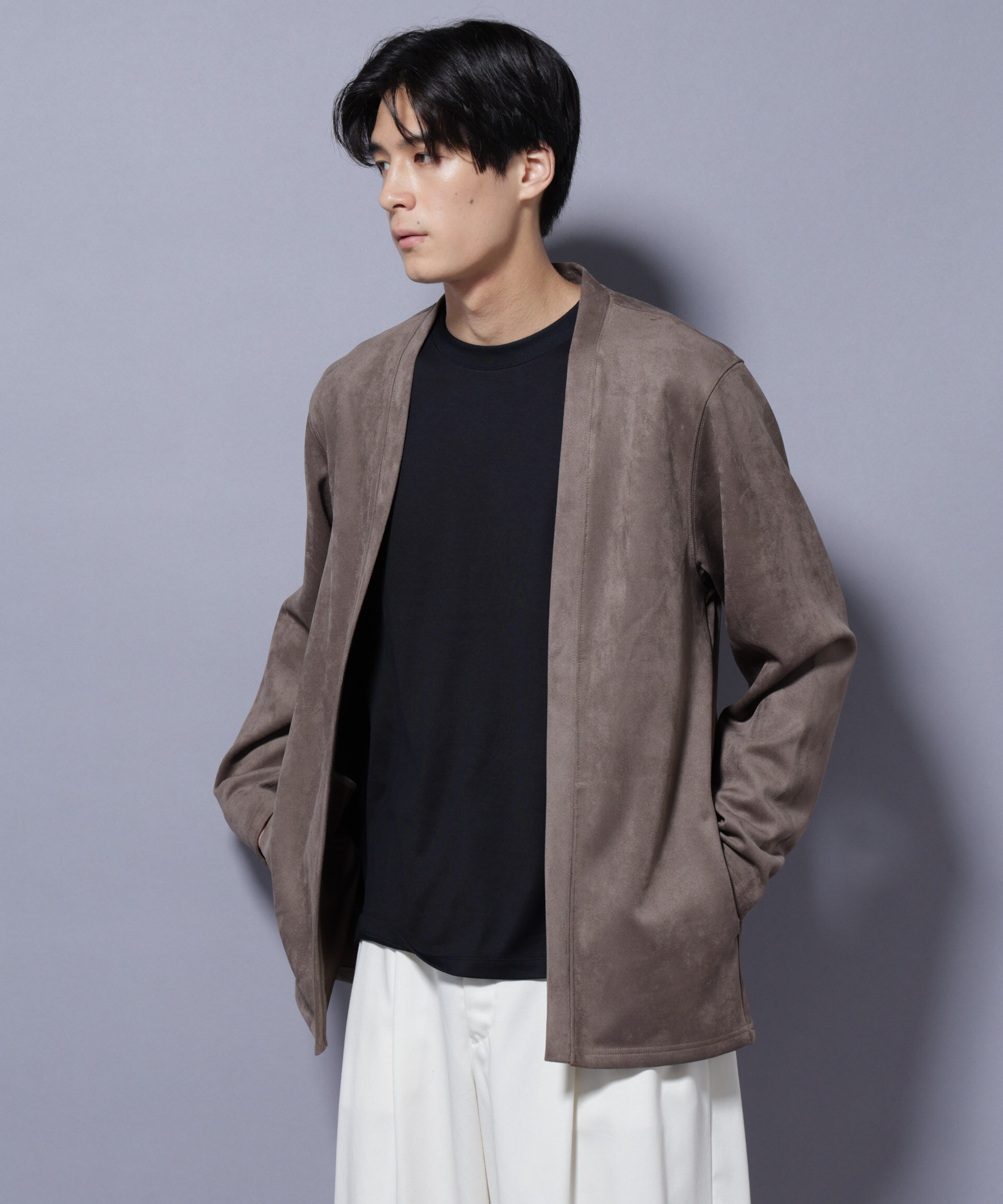 nano･universe「フェイクスエードトッパーカーディガン」|Tシャツ・カットソー|