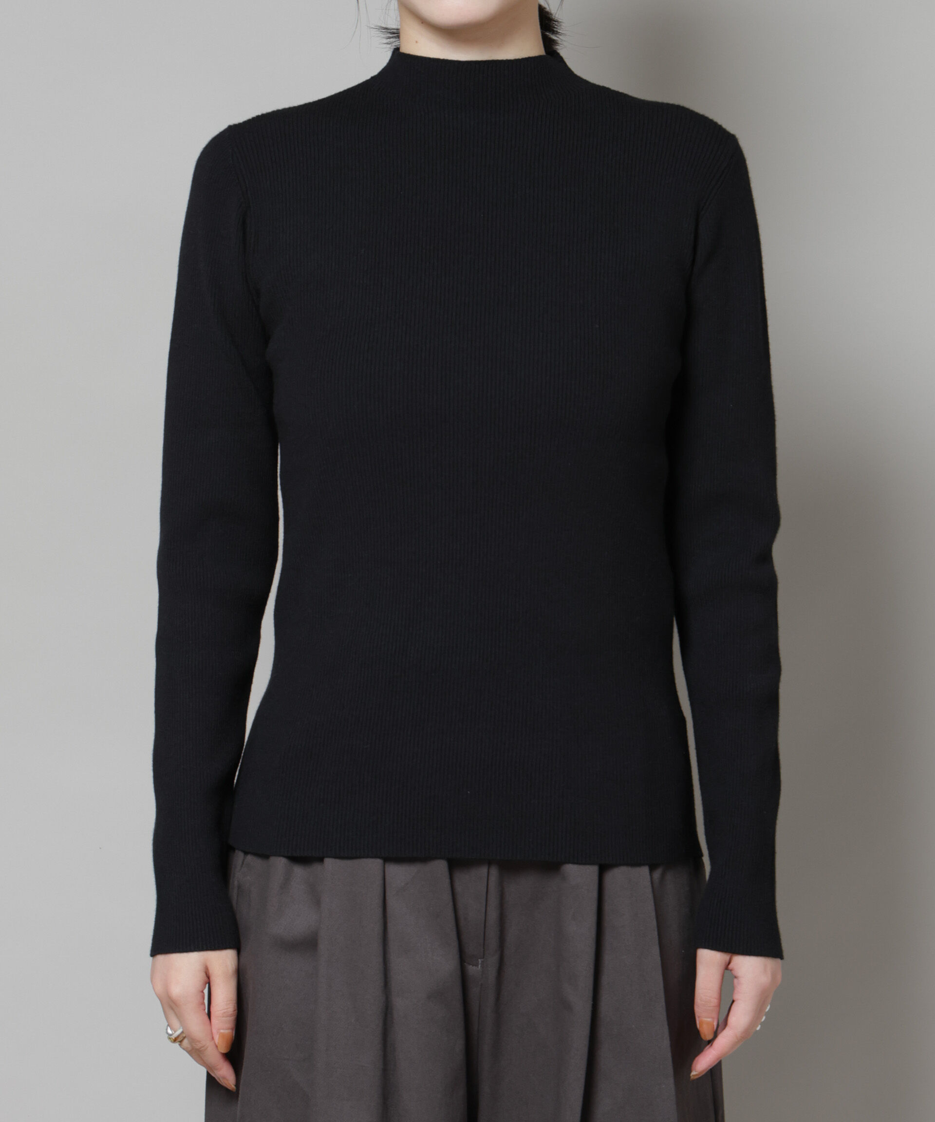 nano･universe「ハイネックリブニットトップス」|ニット・セーター|