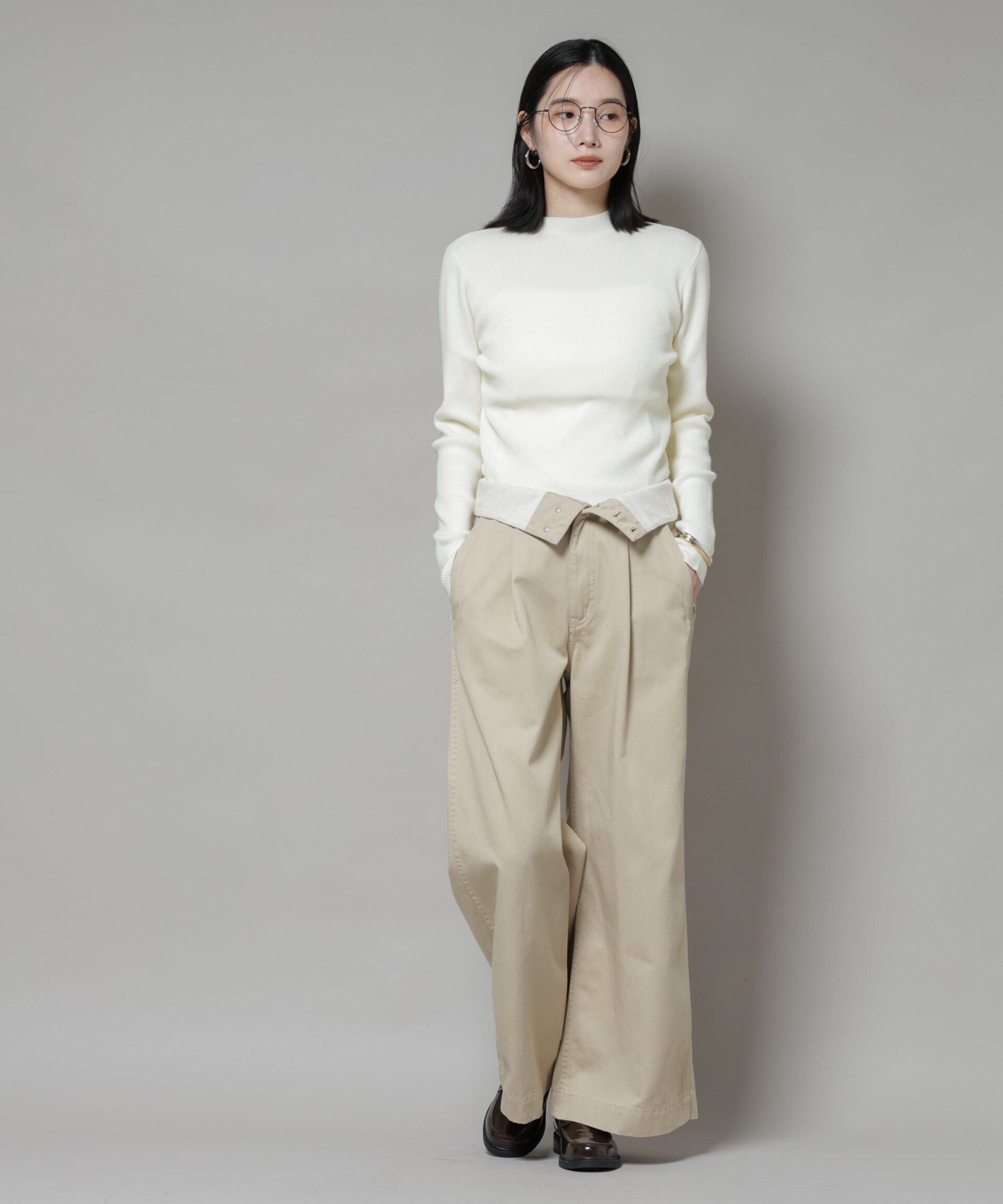 nano･universe「ハイネックリブニットトップス」|ニット・セーター|