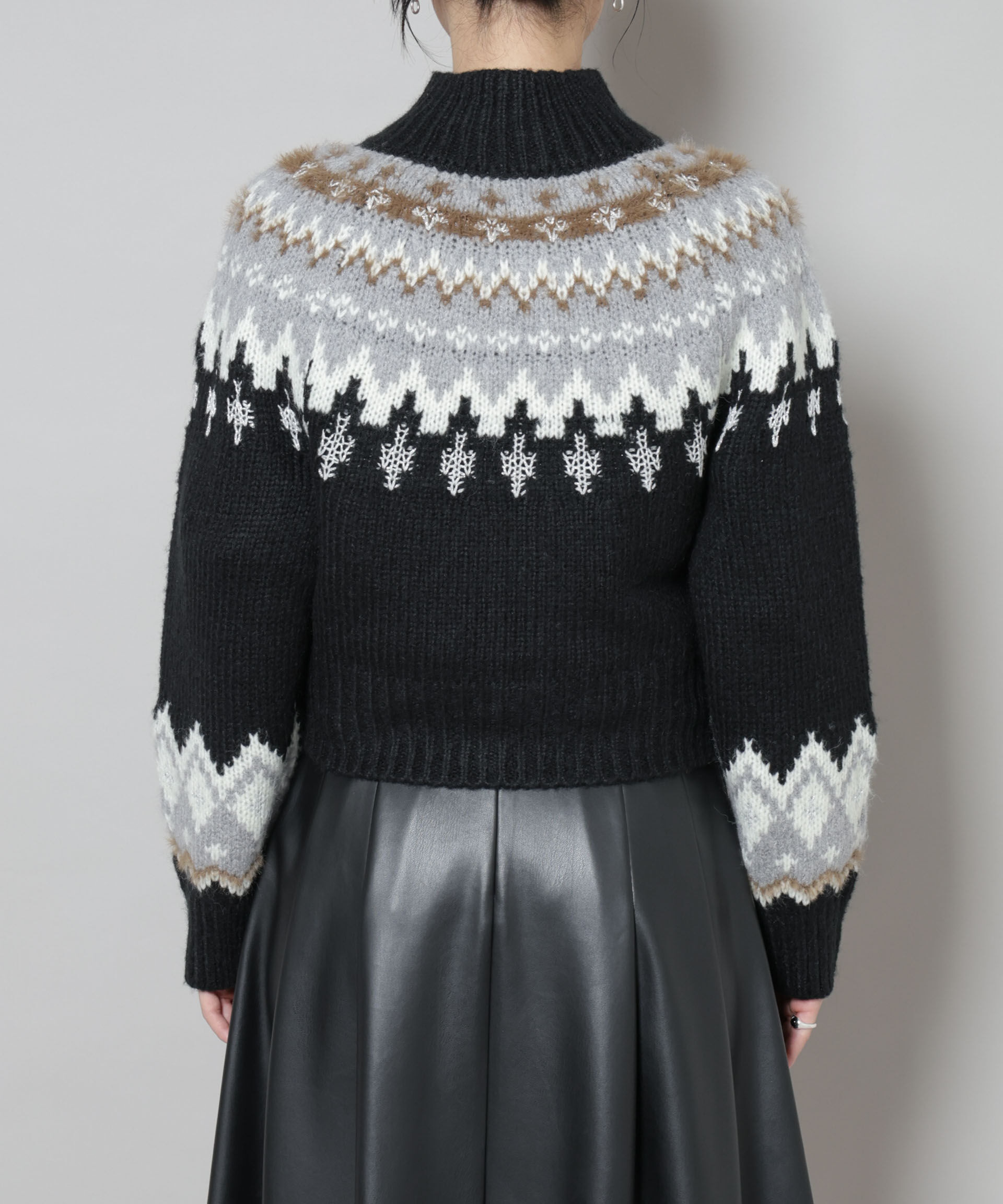 nano･universe「求心ショートzipカーディガン」|ニット・セーター|