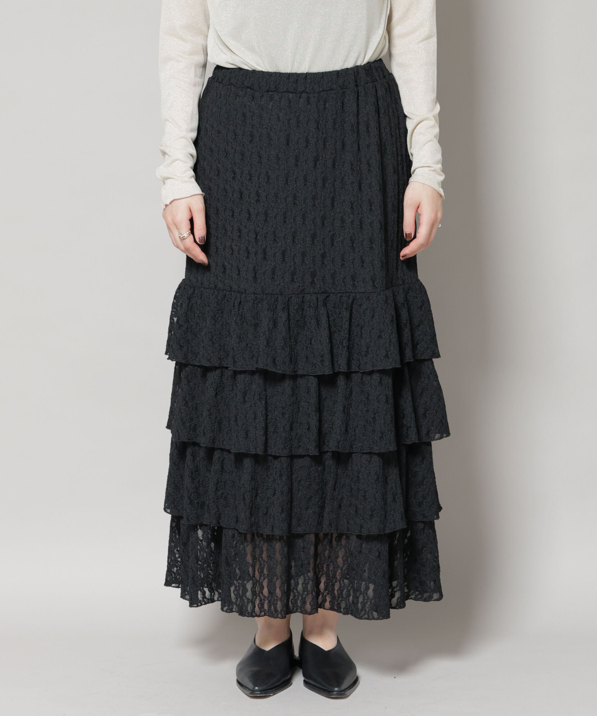 nano･universe「ティアードフリルレーススカート」|スカート|