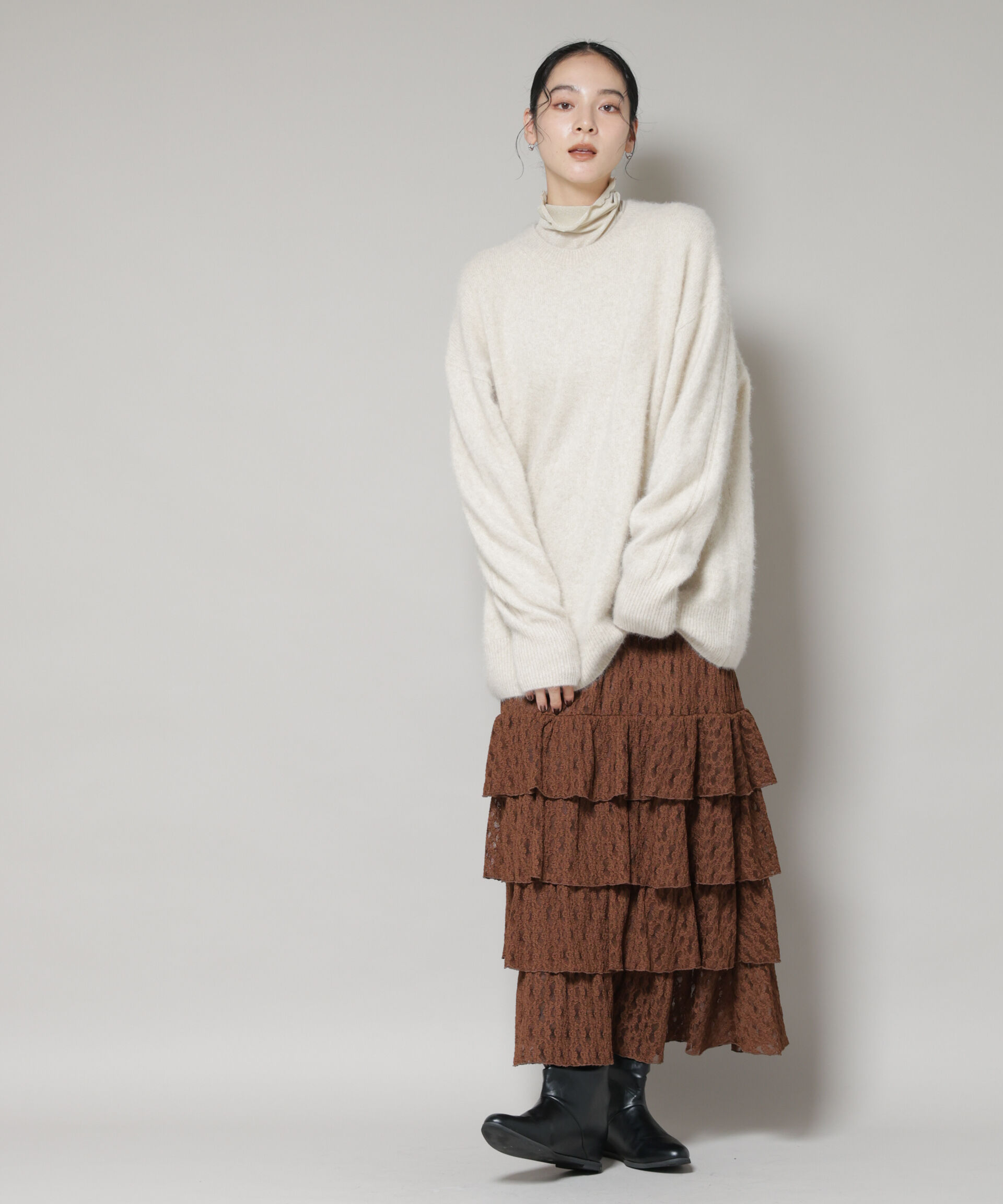 nano･universe「ティアードフリルレーススカート」|スカート|