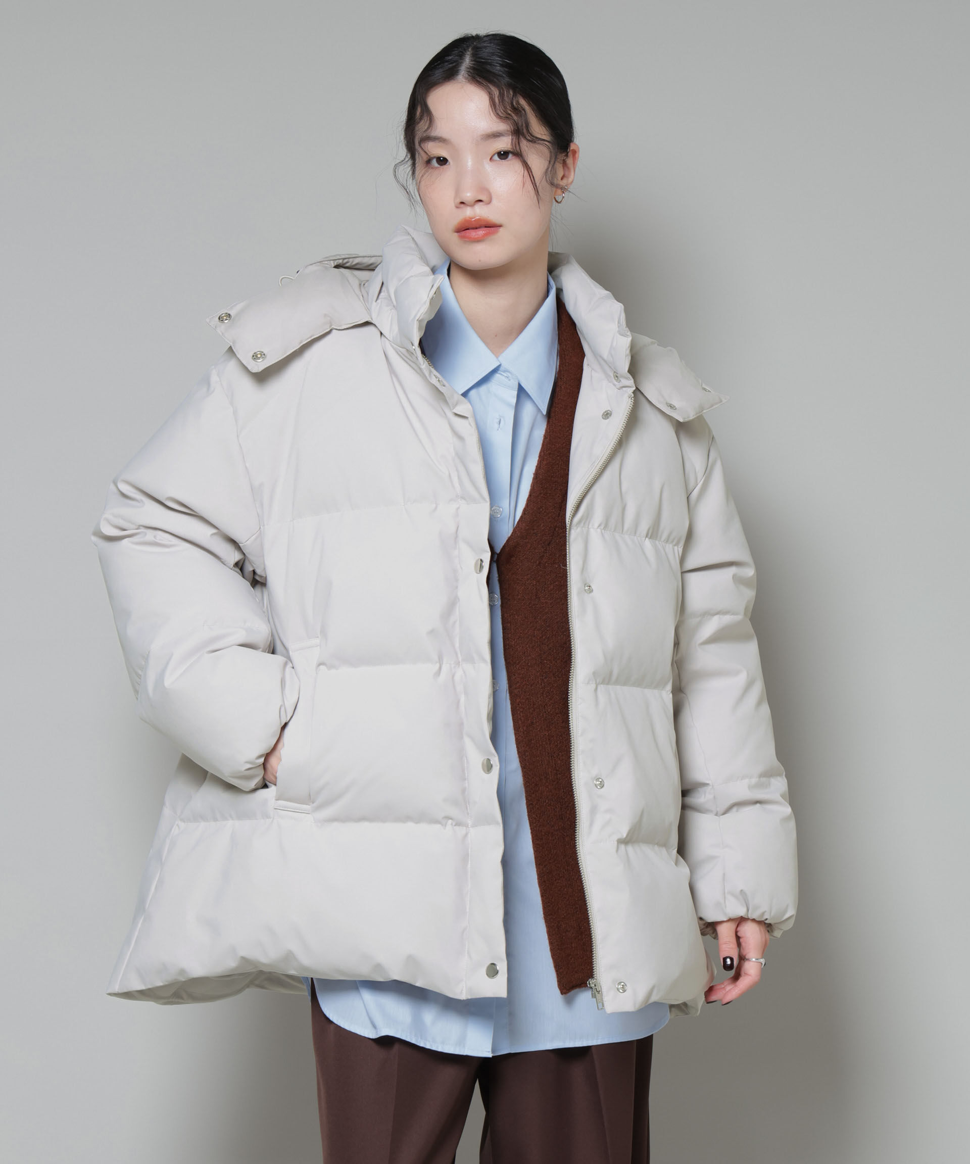 nano･universe「Aラインミドルダウンコート」|ダウン|