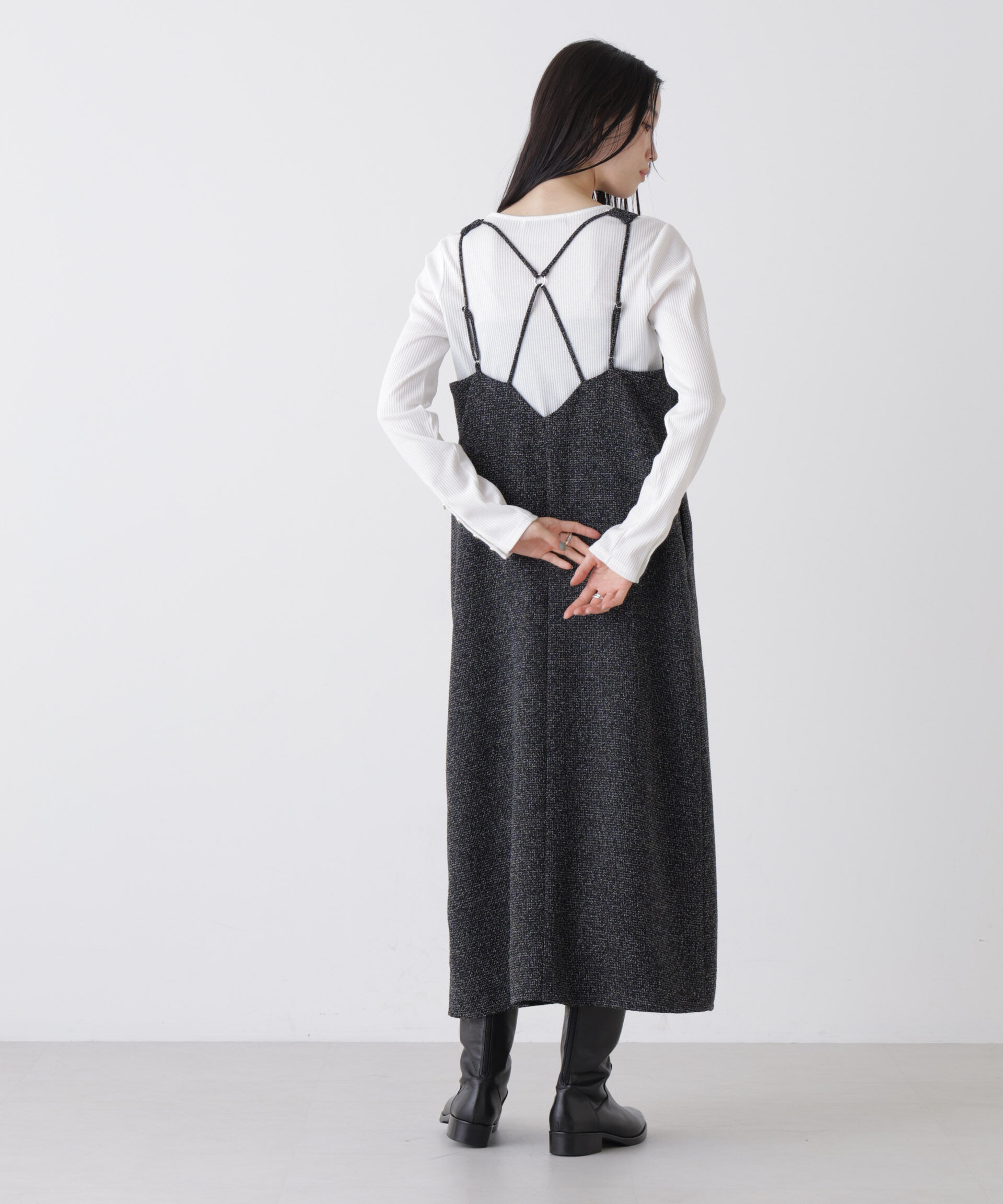 nano･universe「メタルボタンスリーブクルーネックリブカットトップス」|Tシャツ・カットソー|