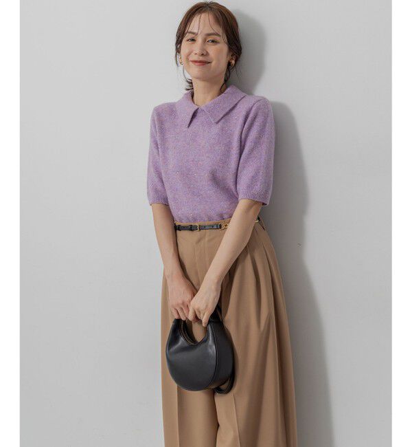 組曲「【加藤ローサさん着用 / 襟取り外し可】スパンコールヤーン 5分袖ニット」|ニット・セーター|