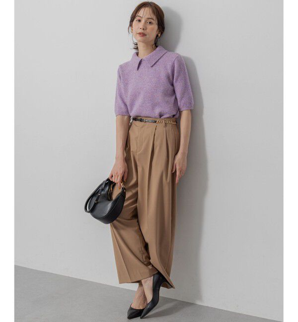 組曲「【加藤ローサさん着用 / 襟取り外し可】スパンコールヤーン 5分袖ニット」|ニット・セーター|