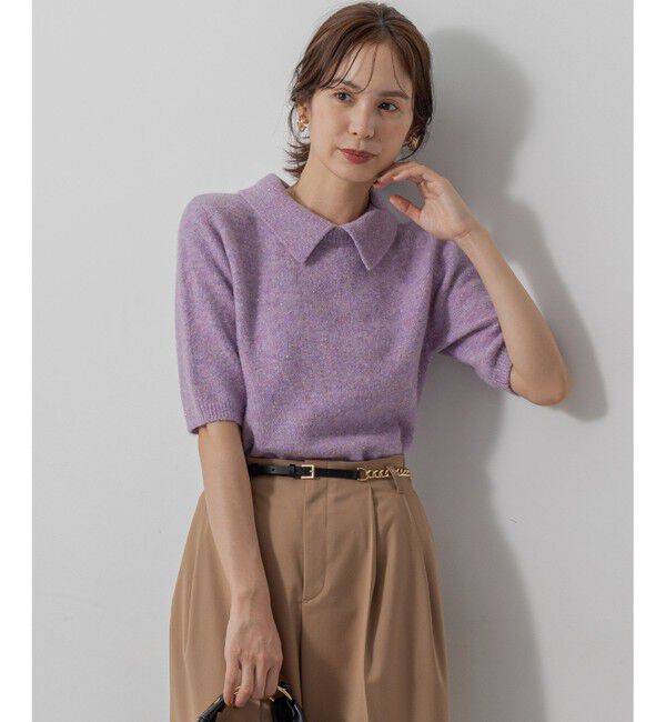 組曲「【加藤ローサさん着用 / 襟取り外し可】スパンコールヤーン 5分袖ニット」|ニット・セーター|