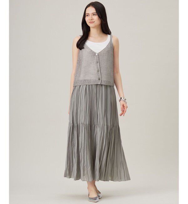 自由区「【接触冷感・洗える】ハンドワッシャープリーツ スカート」|スカート|