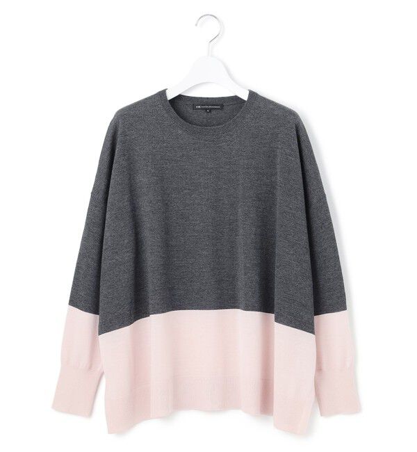 23区「【洗える】ウーステッドウール カラーブロック ニット」|ニット・セーター|
