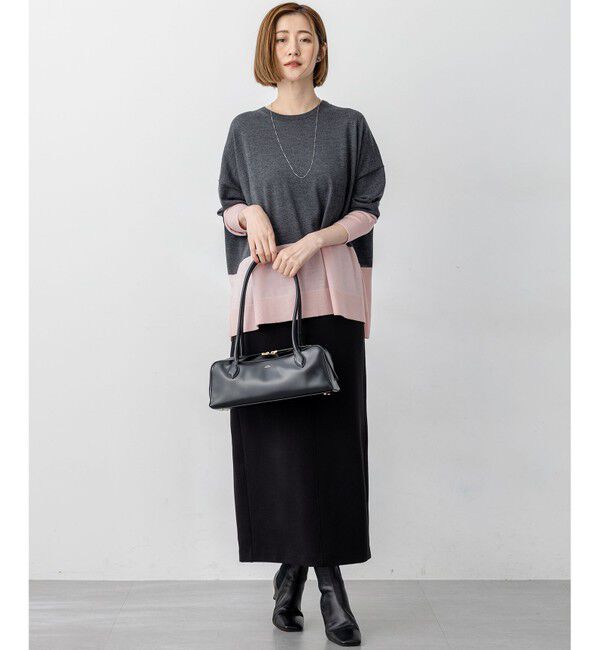 23区「【洗える】ウーステッドウール カラーブロック ニット」|ニット・セーター|