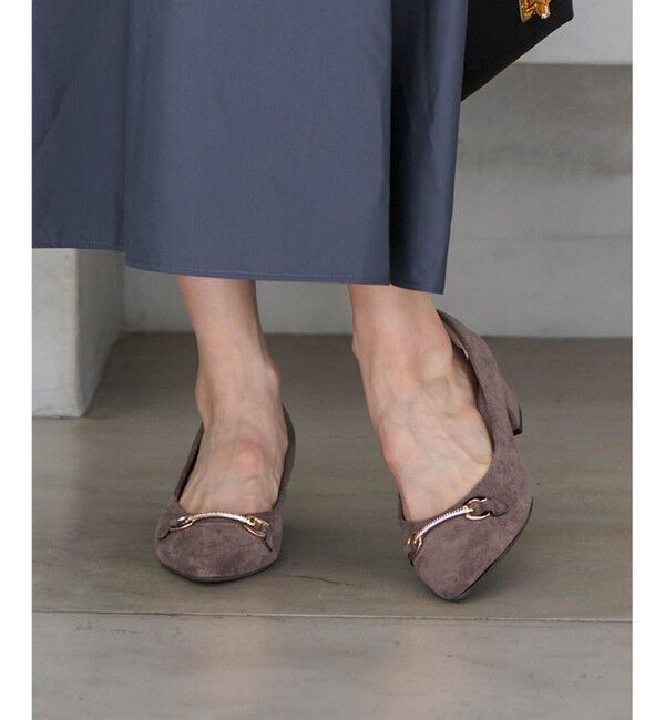 any SiS「【23.0cm~24.0cm】ストーンビット パンプス」|パンプス|チャコール