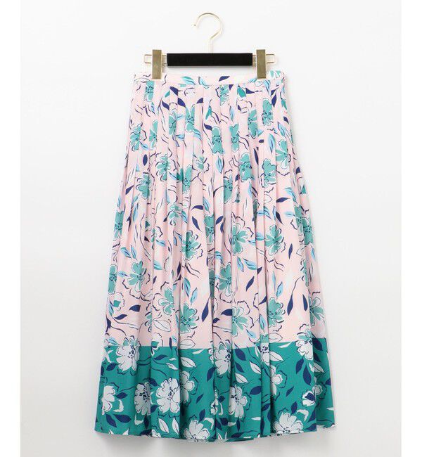 GRACE CONTINENTAL「フラワープリントプリーツスカート」|スカート|ピンク