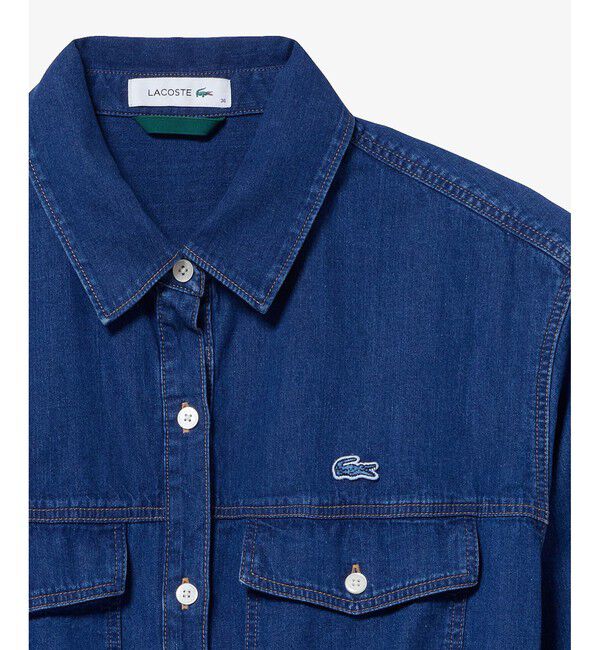 LACOSTE「ロングデニムシャツドレス / シャツワンピース ウエストベルト付き」|ワンピース|