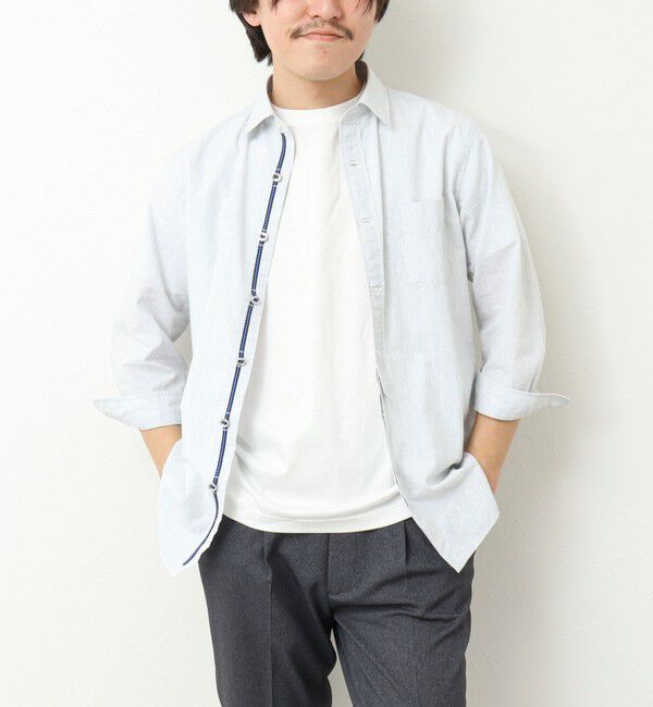 NOLLEY'S goodman「綿麻パラシュートボタン 7分袖シャツ 25SS」|シャツ・ブラウス|