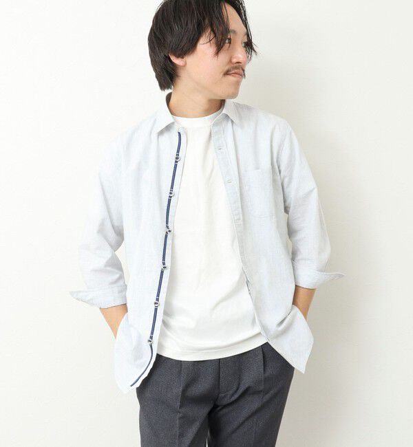 NOLLEY'S goodman「綿麻パラシュートボタン 7分袖シャツ 25SS」|シャツ・ブラウス|