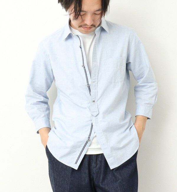 NOLLEY'S goodman「綿麻パラシュートボタン 7分袖シャツ 25SS」|シャツ・ブラウス|