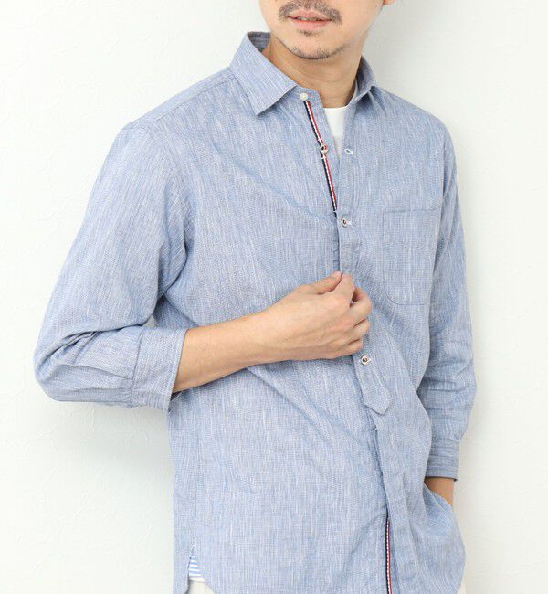 NOLLEY'S goodman「綿麻パラシュートボタン 7分袖シャツ 25SS」|シャツ・ブラウス|