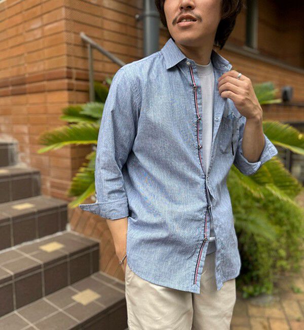 NOLLEY'S goodman「綿麻パラシュートボタン 7分袖シャツ 25SS」|シャツ・ブラウス|