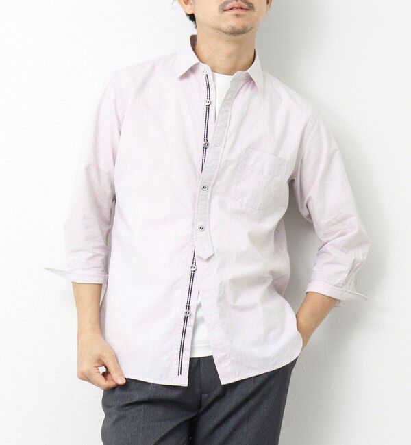 NOLLEY'S goodman「綿麻パラシュートボタン 7分袖シャツ 25SS」|シャツ・ブラウス|