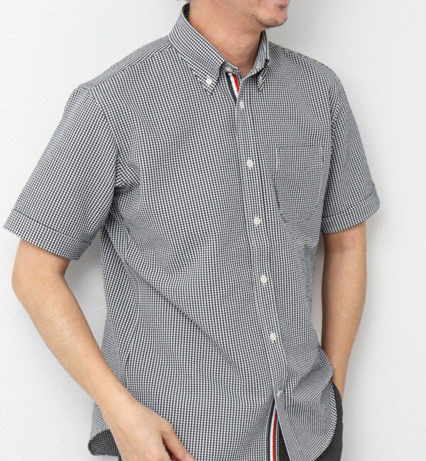 NOLLEY'S goodman「《ビジカジ対応》【EVALET】吸水速乾 2WAYストレッチ サッカーギンガムテープBD 25SS」|シャツ・ブラウス|