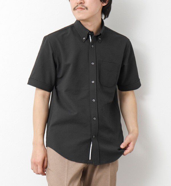 NOLLEY'S goodman「《ビジカジ対応》【EVALET】吸水速乾 2WAYストレッチ サッカーギンガムテープBD 25SS」|シャツ・ブラウス|