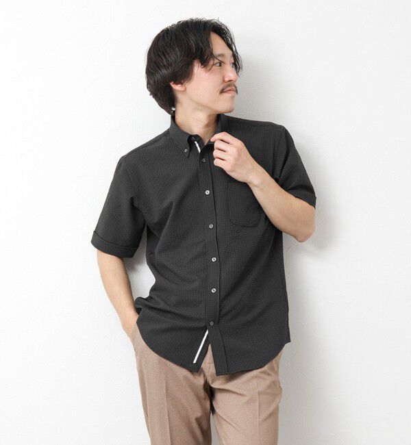 NOLLEY'S goodman「《ビジカジ対応》【EVALET】吸水速乾 2WAYストレッチ サッカーギンガムテープBD 25SS」|シャツ・ブラウス|